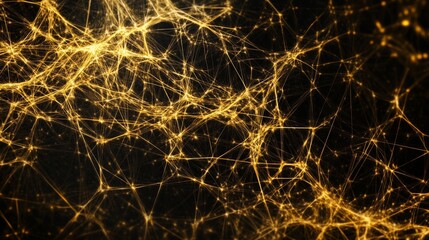 金色の線、アブストラクト、黒背景