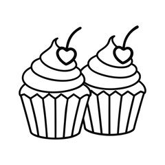 Cupcake Silhouette Vector, Laser Cut Cupcake eps, Bakery Stencil Design
