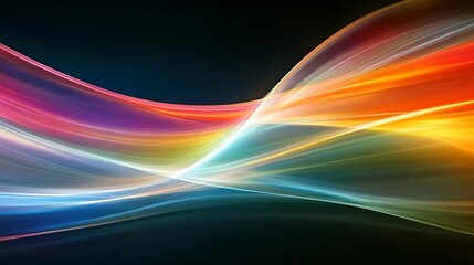 Abstract Colorful Swirling Light Waves Design