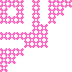 Pink flower formation corner border