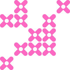 Pink flower formation corner border