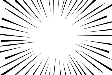 Anime cartoon line explosion, radial explosion in anime comic style, lightning illustration isolated
