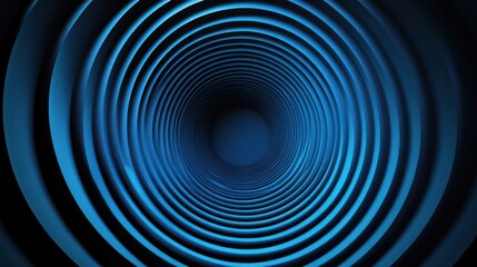 Concentric Circles on Blue Background for Design, Banner Template, Minimalist Abstract Wallpaper with Copy Space, Simple Geometric Modern Wallpaper for Text Placement and Creative Use
