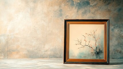 Art gallery auction featuring a framed painting prominently displaying a red label, highlighting its significance and value in the event