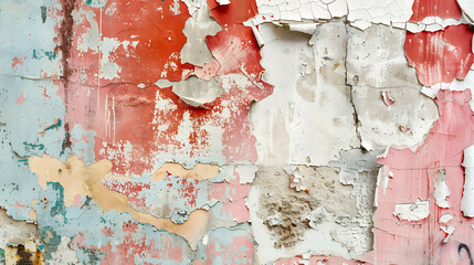 Peeling Paint on Abandoned Wall, Ideal for Urban Decay and Textured Background Illustrations