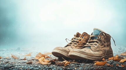 Worn Shoes of Resilience, a testament to the daily struggles and perseverance of minimum wage workers on their journey through life