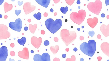 A Colorful Pattern of Hearts and Dots Perfect for Celebrating Love and Affection