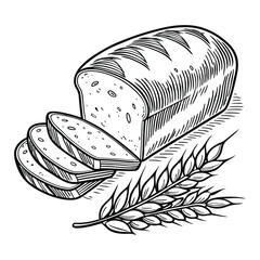 Ghee-fried whole wheat flour is a delicious biscotti bread line art vector design