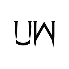 UW monogram logo design letter text name symbol monochrome logotype alphabet character simple logo