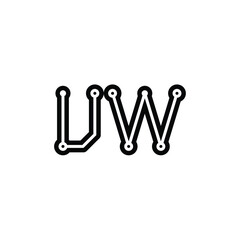 UW monogram logo design letter text name symbol monochrome logotype alphabet character simple logo
