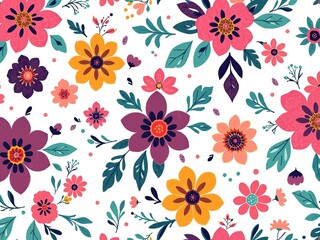 Obraz premium Delicate Boho Blooms: Floral Symphony on Pastel Canvas