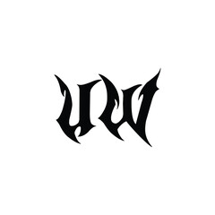 Obraz premium UW monogram logo design letter text name symbol monochrome logotype alphabet character simple logo