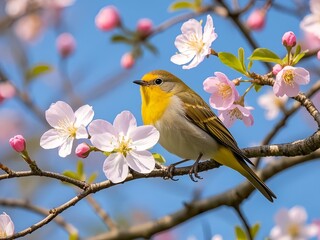 the bird standing on the tree