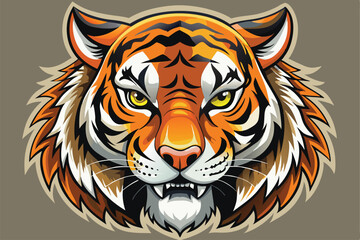Realistic one tiger heads vector design. Generative AI