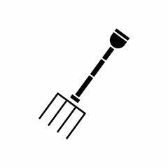 Garden Fork Silhouette Icon Design. Gardening Landscape Equipment Tool Icon