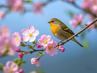 the bird standing on the tree