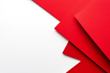 Abstract Red and White Paper Composition: A Bold Geometric Design
