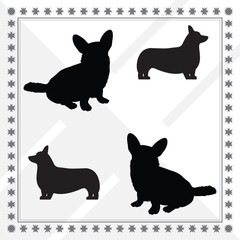 Corgi silhouette illustration Design Corgi silhouette icon