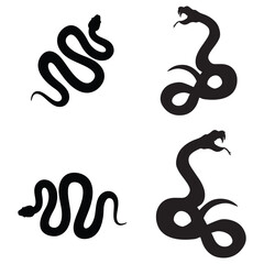 Obraz premium Snake silhouette illustration Design Snake silhouette icon