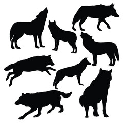 Wolf silhouette illustration Design Wolf silhouette icon