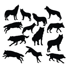 Wolf silhouette illustration Design Wolf silhouette icon