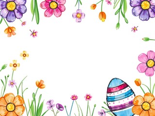 Painted Easter Delight: Scribbled Lines on Textured Canvas