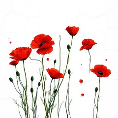 Fototapeta premium Poppy Field Remembrance on Fractured Canvas