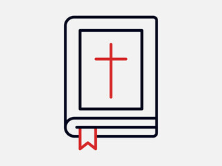 Fototapeta premium Bible icon. Religion icon. Outline icon concept.
