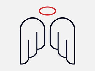 Angel icon. Religion icon. Outline icon concept.