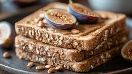 Figs and Peanut Butter Toast Breakfast