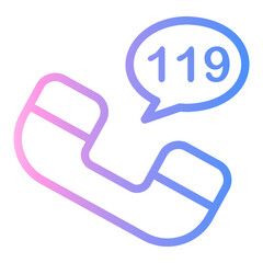 emergency call Line Gradient Icon