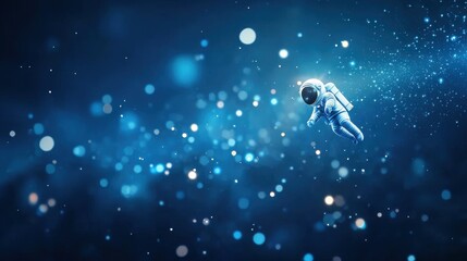 Fototapeta premium Astronaut exploring cosmic depths outer space digital artwork starry environment floating viewpoint galactic wonder