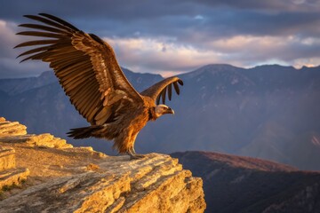 Obraz premium Majestic Vulture Soaring: A Breathtaking Wildlife Photography Composition