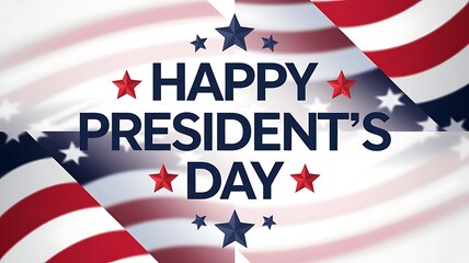 Happy Presidents' Day graphic with American flag design