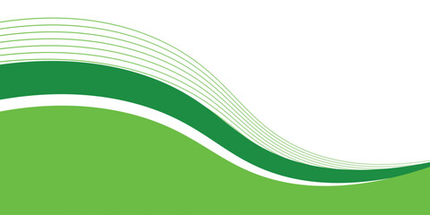 Abstract White and Green wave wide background eps 10