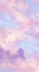 "Heavenly Whispers: A Dreamy Pastel Cloudscape"