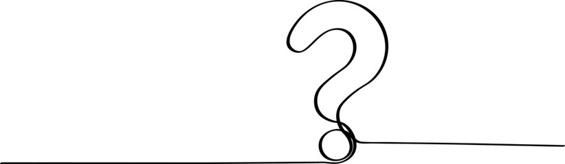 Elegant Continuous Line Question Mark Design Element