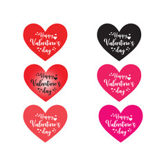 Valentine's day calligraphy design in elegant love shape  icon set