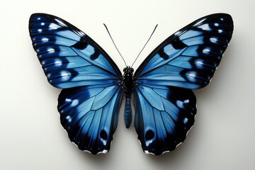 Obraz premium Tirumala limniace, the blue tiger, is a species of butterfly that belongs to the brush-footed butterfly with generative ai