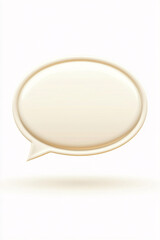 white 3d speech bubble with soft drop shadow isolated on white background