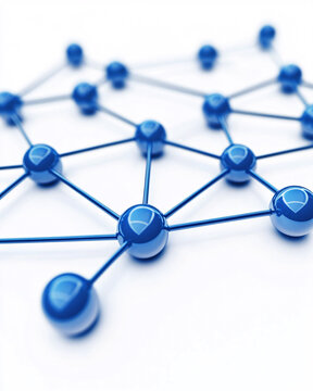 blue abstract network connection structure molecular 3d render