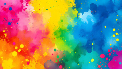 Happy Holi Festival Of Colors Illustration Of Colorful Gulal For Holi, In Hindi Holi Hain Meaning Its Holi, abstract background of color stains of paints,