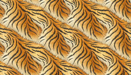 Fototapeta premium closeup fur tiger skin background texture seamless pattern wallpaper design