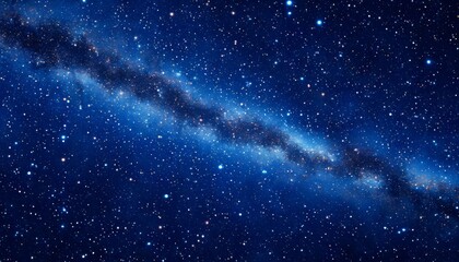 Obraz premium Milky way galaxy glowing brightly, stellar river winding through deep indigo sky, revealing luminous cosmic dust and sparkling stellar landscape against nocturnal darkness