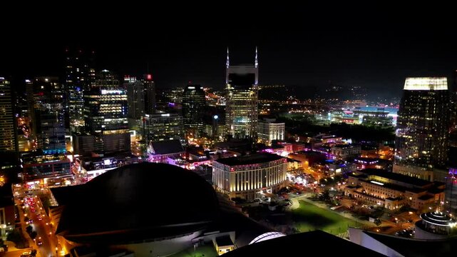 Aerial view of Nashville at Night