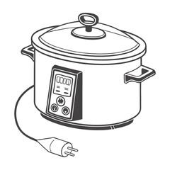 Electric rice cooker vector illustration silhouette design