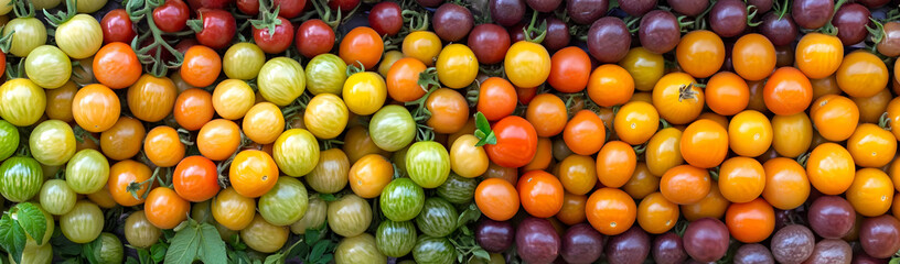 Rainbow cherry tomatoes, market stall
