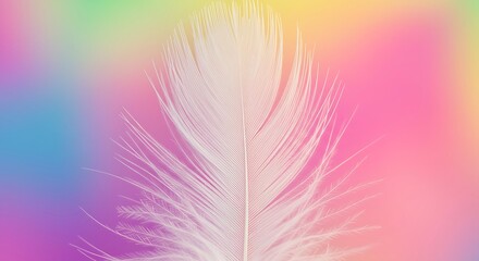 Obraz premium Abstract Feather Rainbow Patchwork Background Pastel Neon Mist Fashion Color Trends Spring Summer Generative Ai