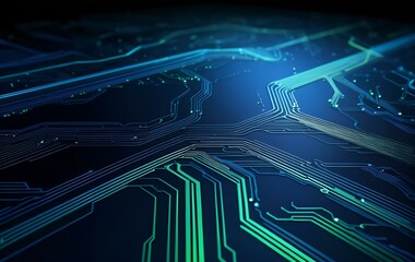 Blue green digital background image, line, texture, banner