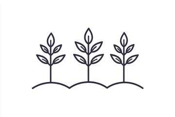 3D icon representing growth and development in a solid white background.